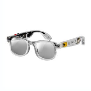 AI Smart Glasses with 3 Lenses,Transparent Glasses Frame,8MP Sony Camera,1080P Video & Audio Recording,Open-ear Audio,Real-time Translastion,AI Voice Control